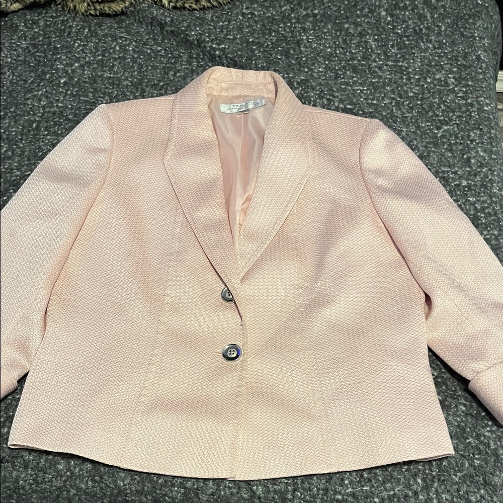Tahari Light Pink Textured Blazer